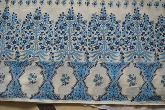 Hand Block Printed - Blue Multi Print - homesewn