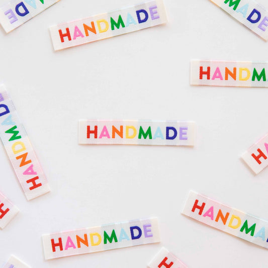 Handmade Woven Sewing Labels - Rainbow Colors - homesewn