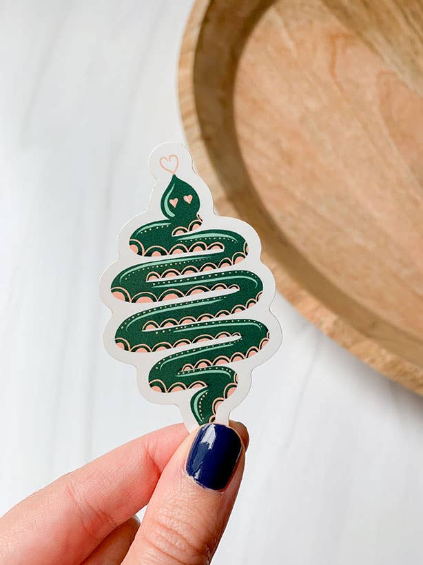 Heart Eyes Snake Illustrated Sticker - homesewn