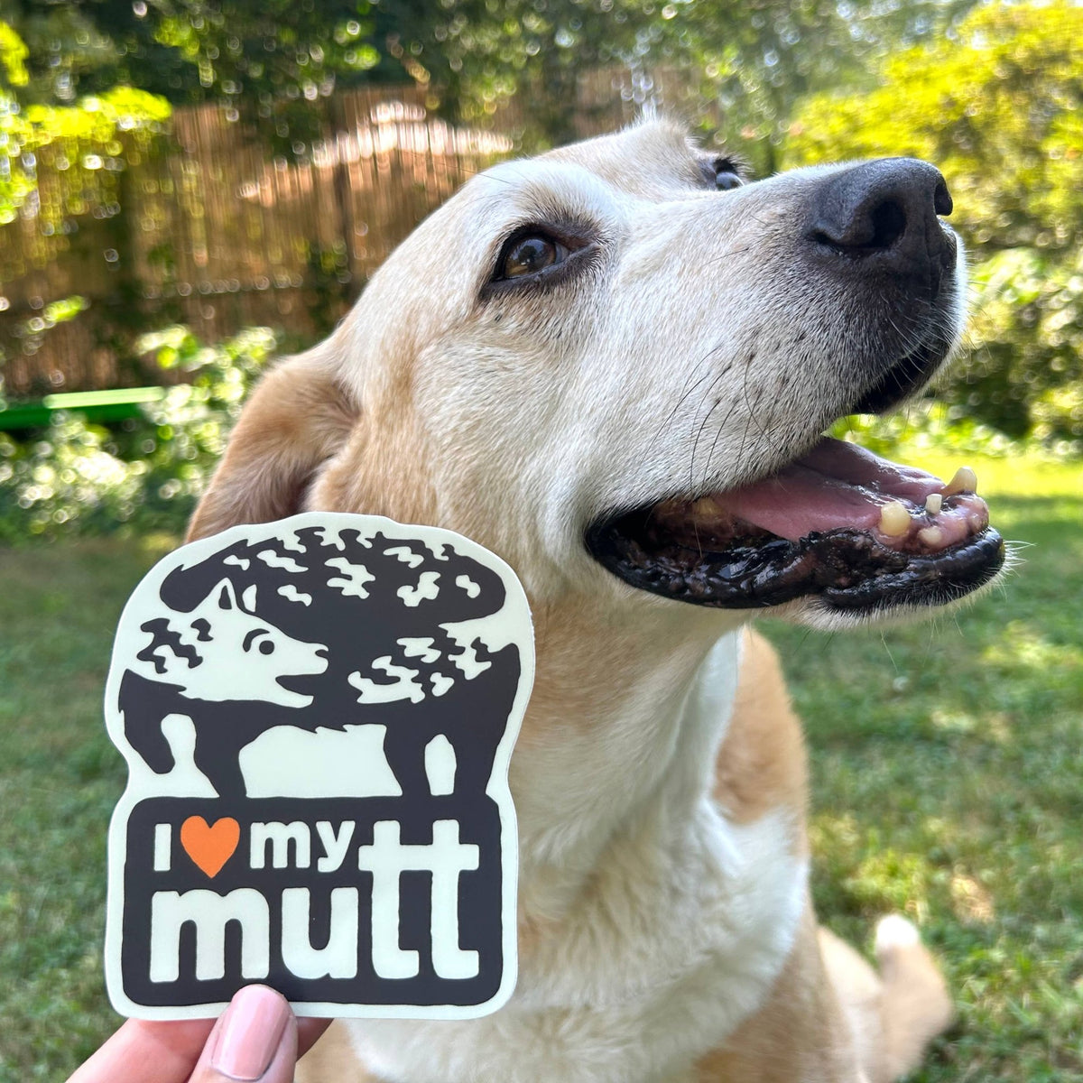 I Love My Mutt - Dog Adoption - Bumper Sticker / Vinyl Decal - homesewn