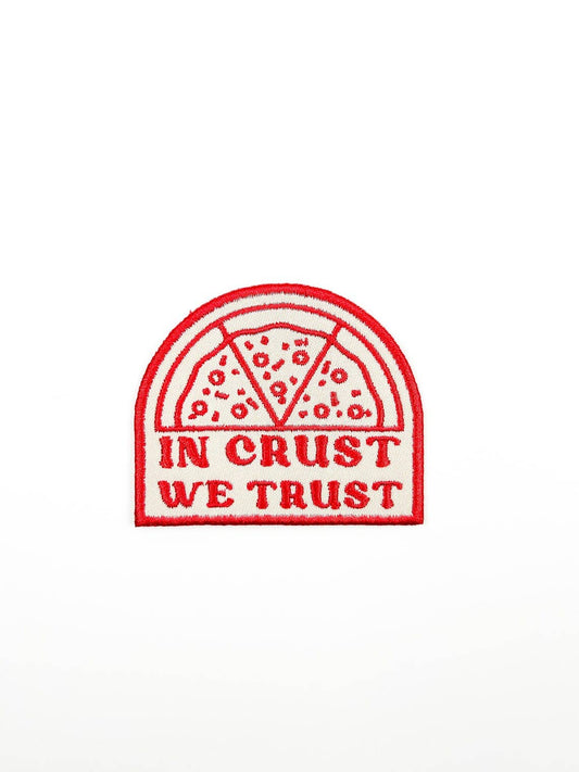 In Crust We Trust Embroidered Iron - On Patch Pizza Italy Chef - homesewn