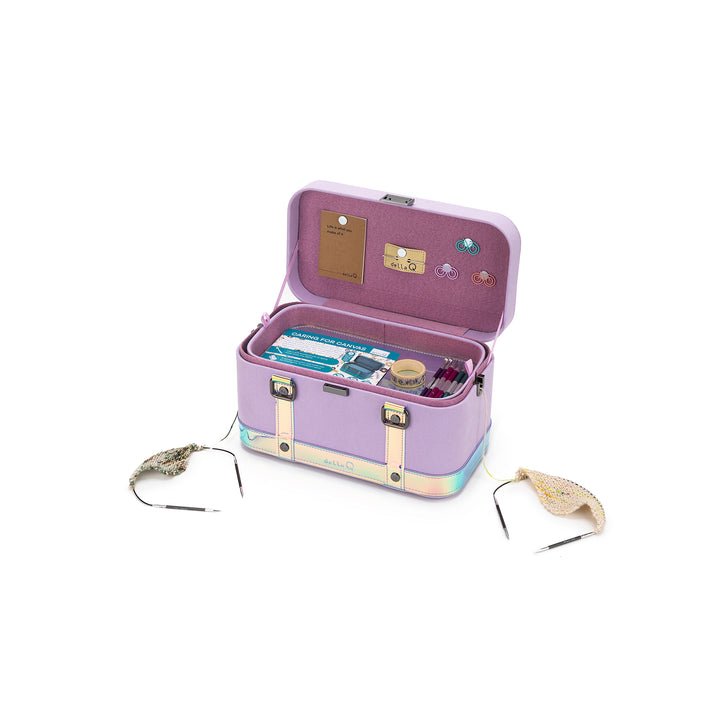 Iridescent Glow Vinyl Maker's Train Case - homesewn