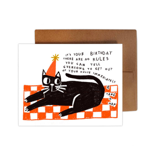 IT'S YOUR BIRTHDAY THERE ARE NO RULES Greeting Card - homesewn