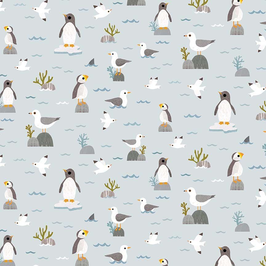 Just Wing It - Aqua - Beyond the Sea - QUILTING COTTON/POPLIN - homesewn