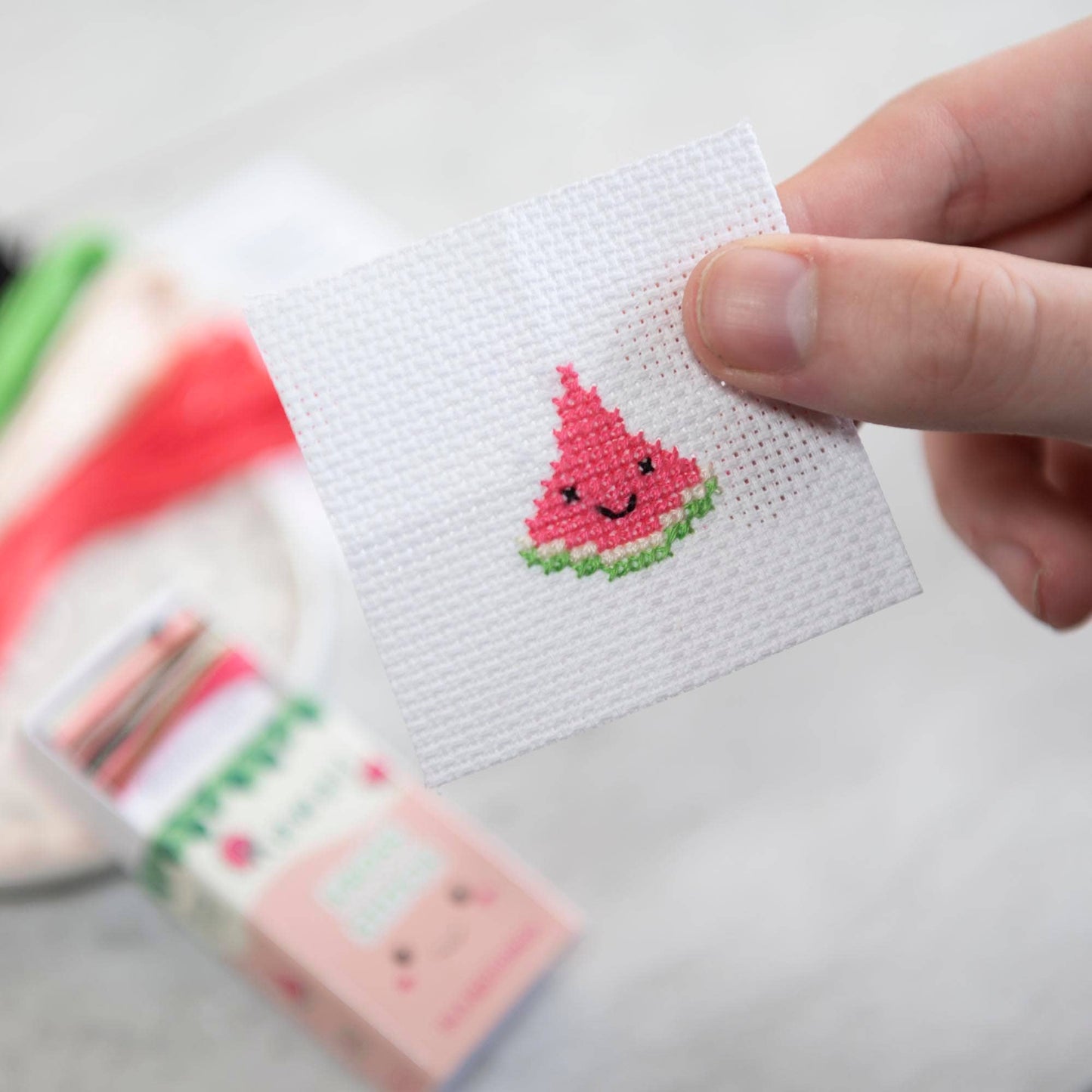 Kawaii Watermelon Mini Cross Stitch Kit - homesewn