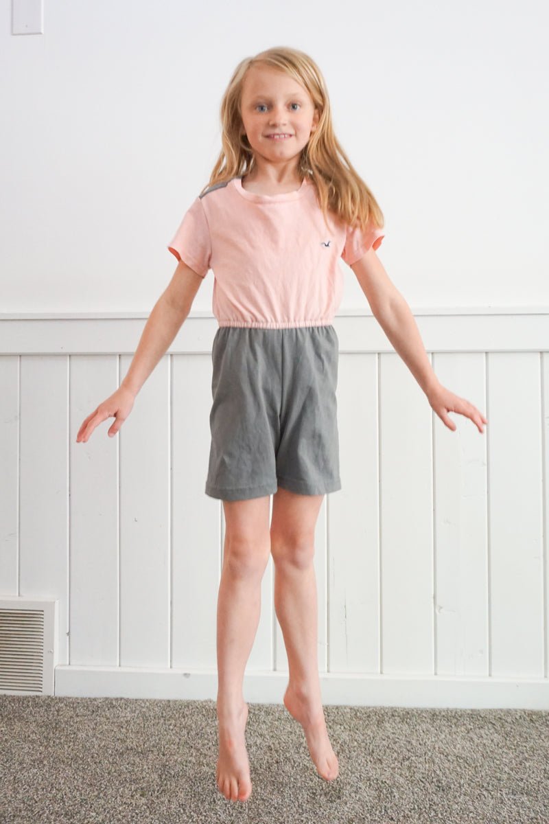 Kid Upcycled T-Shirt Romper and Dress Sewing Pattern - PDF PATTERN - homesewn