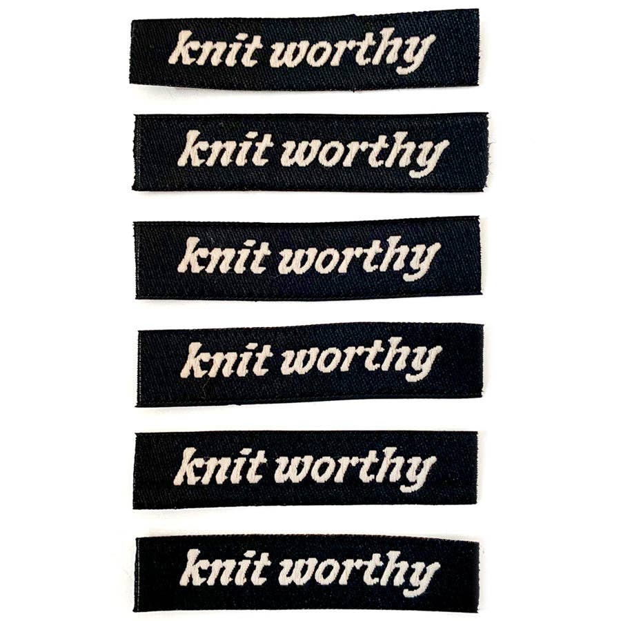 Knit Worthy Labels Pack of 6, Black - homesewn