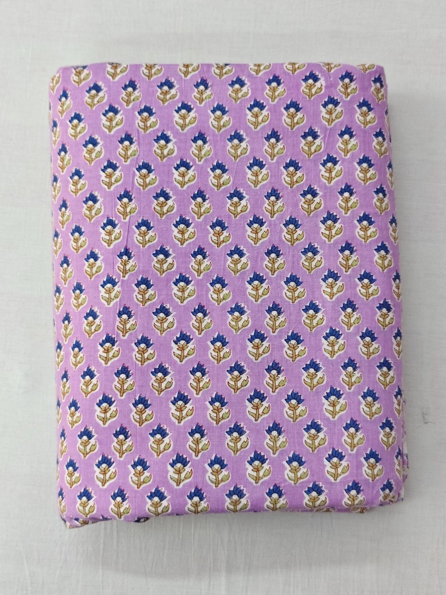 Lavender Tiny Flower Hand Block Print Lightweight Cotton - homesewn