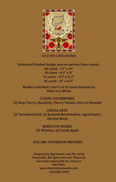 Lit Printed Cross Stitch Pattern - homesewn