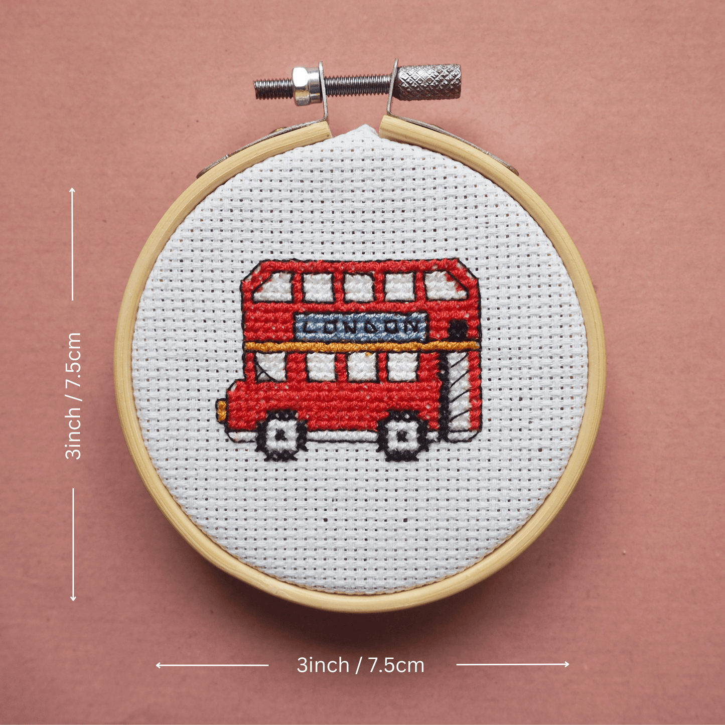 London Bus Mini Cross Stitch Kit - homesewn