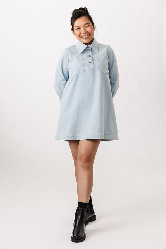 LOVIISA denim dress - PDF PATTERN - homesewn