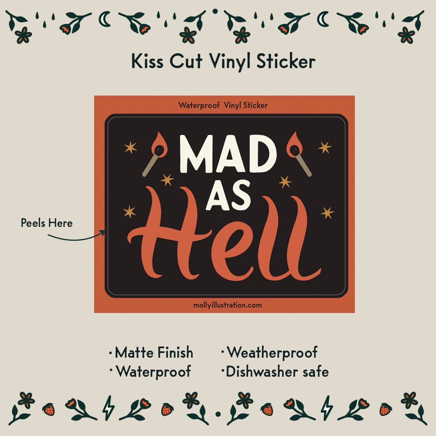 Mad as Hell Waterproof Vinyl Sticker - homesewn