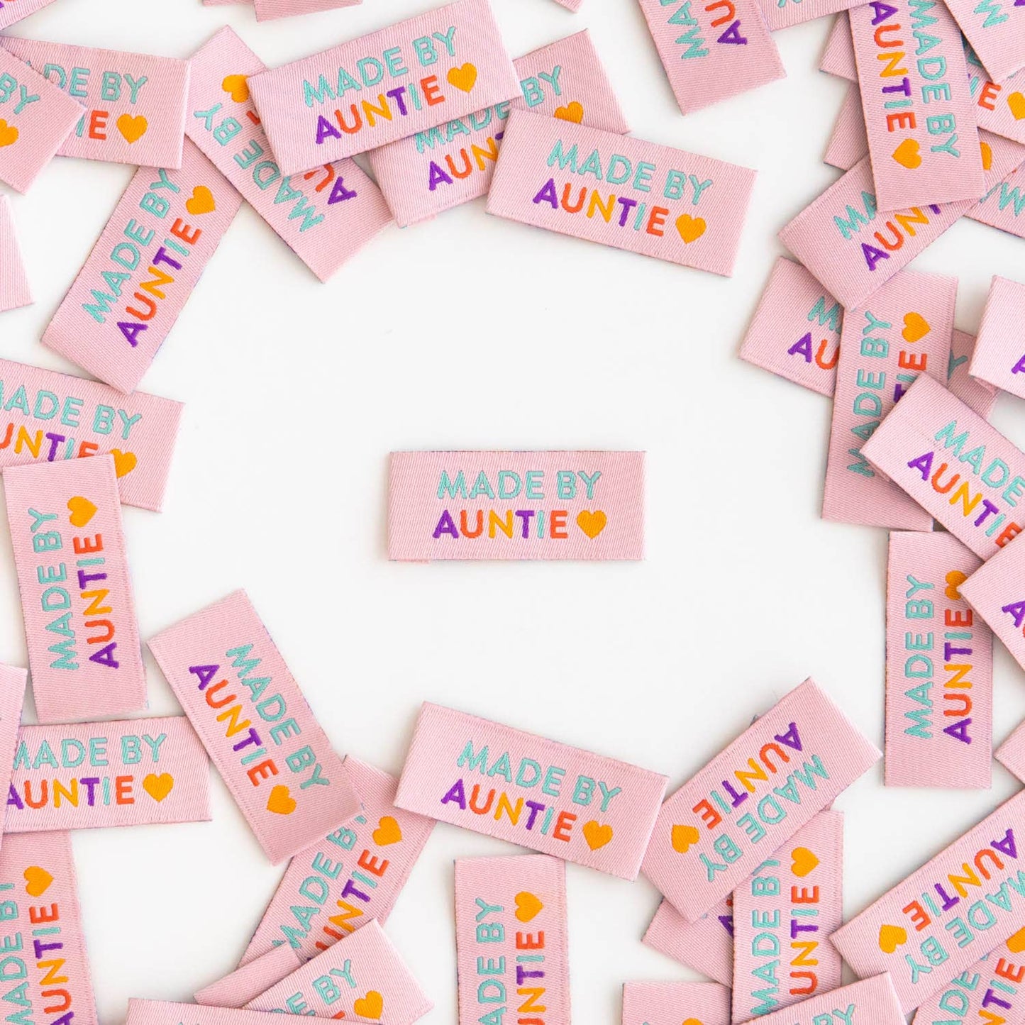 Made by Auntie Woven Labels - Sewing Woven Clothing Tags - homesewn