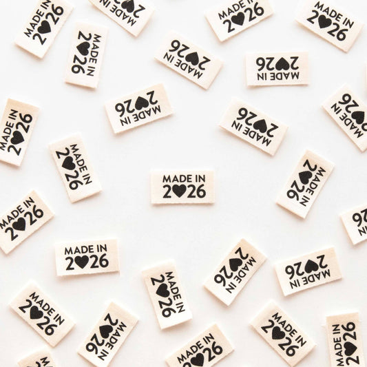 Made in 2026 Organic Cotton Endfold Labels - Quilt Tags - homesewn