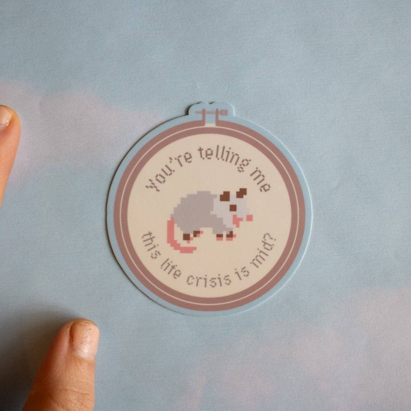 Mid Life Crisis Possum Vinyl Sticker - homesewn