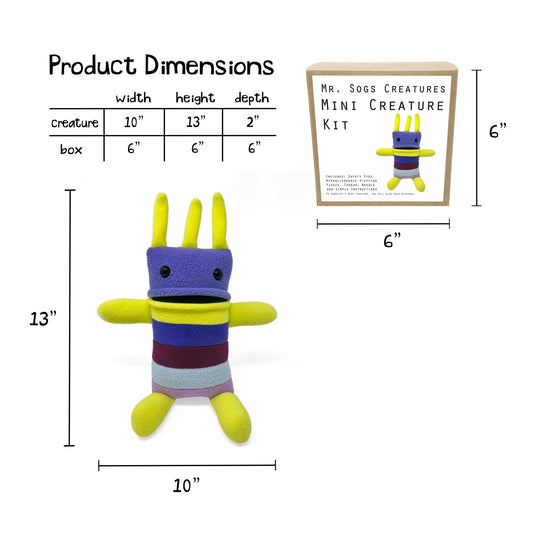 Mini Creature DIY Plush Sewing Kit - Purple - homesewn