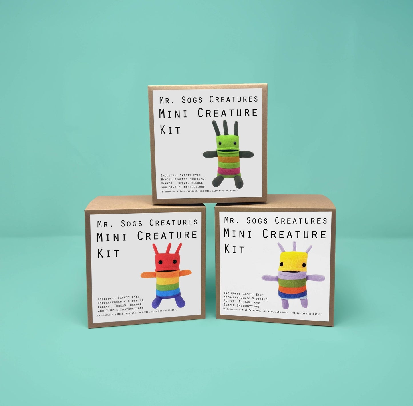 Mini Creature DIY Plush Sewing Kit - Yellow - homesewn