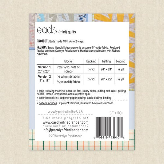 Mini Eads Quilt Pattern - homesewn