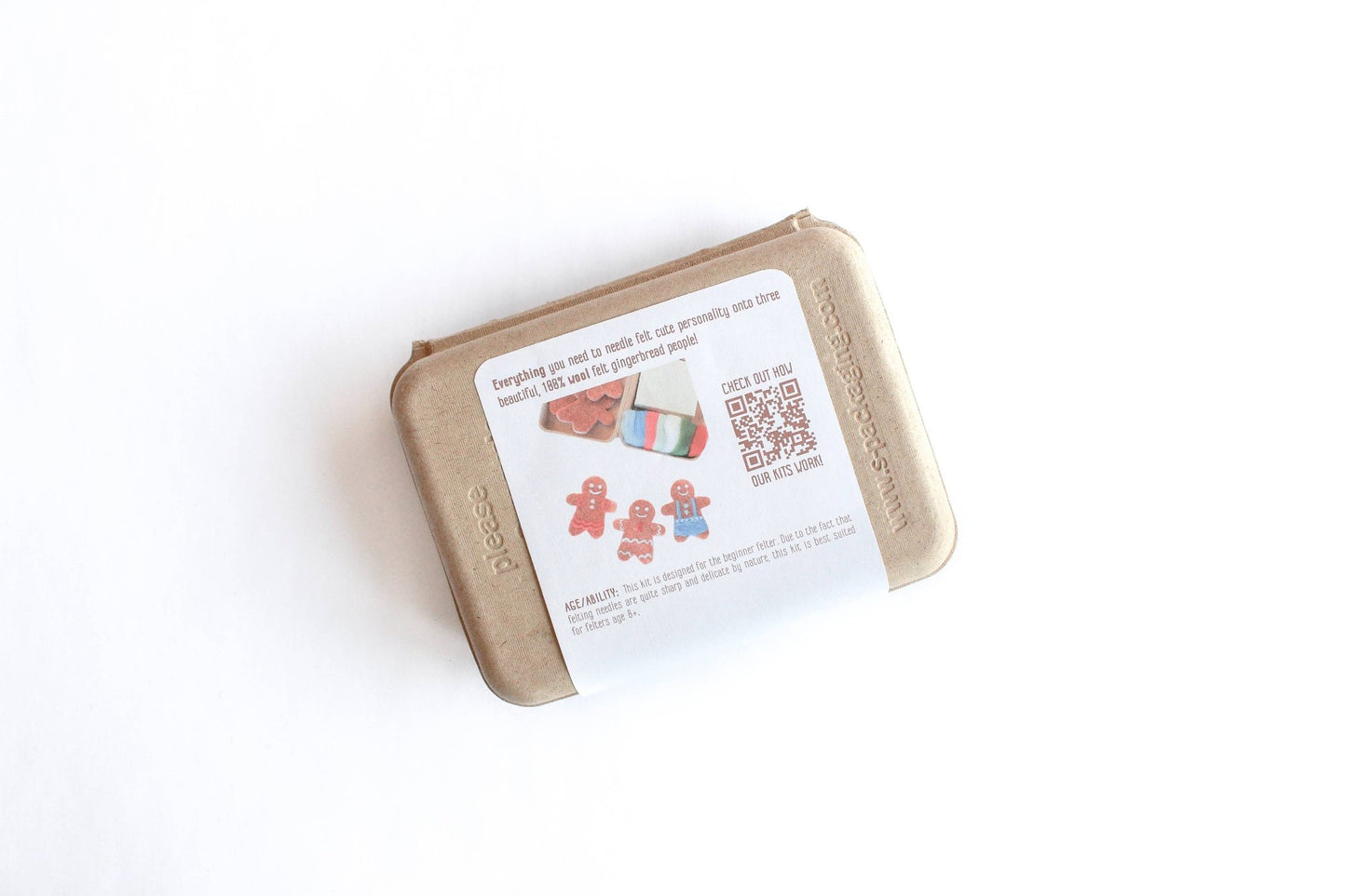 Mini Gingerbread Cookie Felting Craft Kit - homesewn