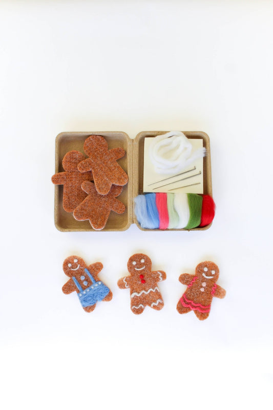 Mini Gingerbread Cookie Felting Craft Kit - homesewn