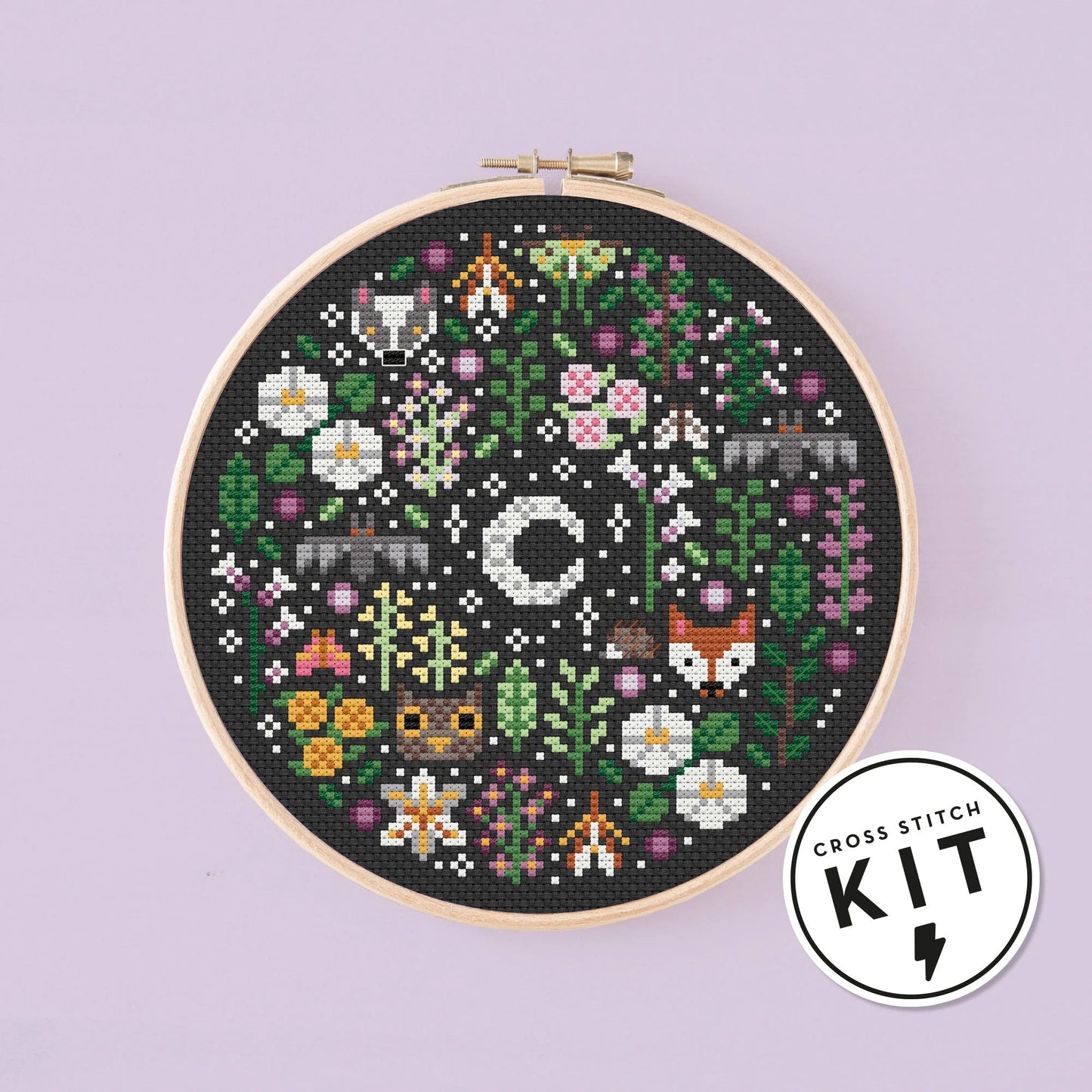 Mini Night Garden Cross Stitch Kit - homesewn