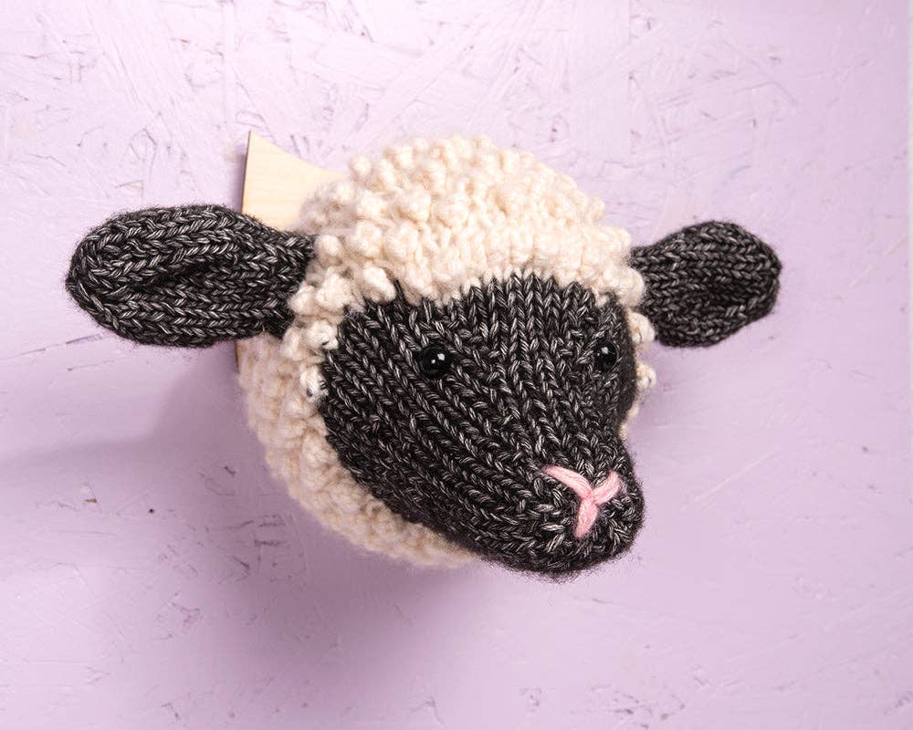 Mini Shropshire Sheep Head Knitting Kit - homesewn