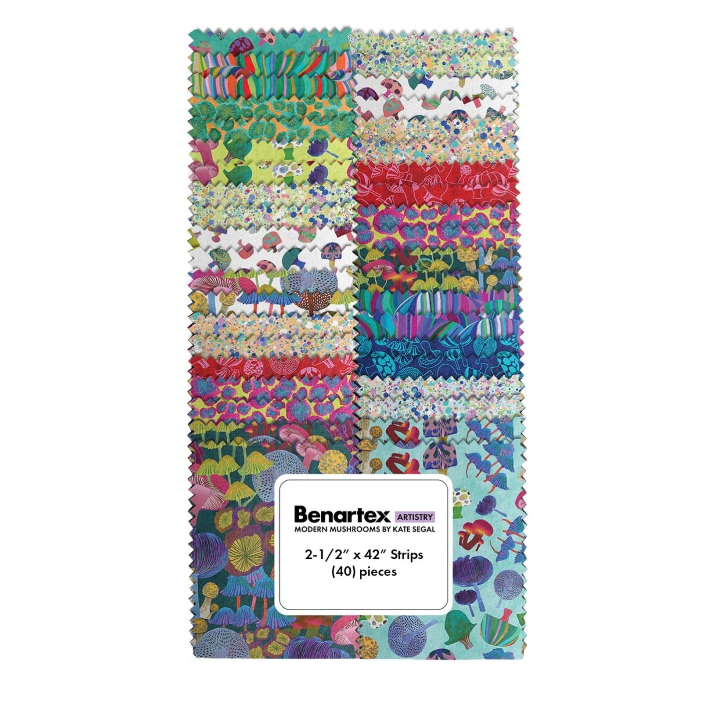 Modern Mushrooms Jelly Roll 2.5in Strips (40pc) - homesewn