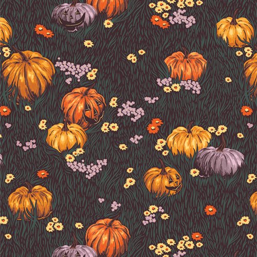 Moonlight Pumpkins - QUILTING COTTON/POPLIN - Ghostly & Haunted - homesewn