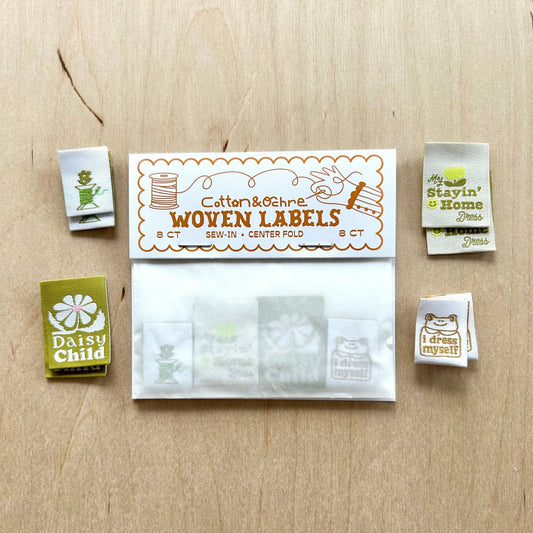 Mossy pack Woven labels - homesewn