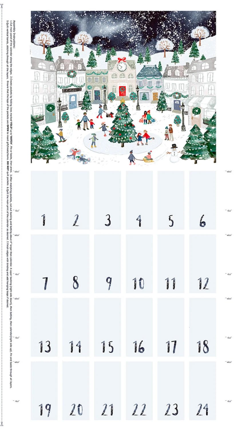Multi 24" Wide Advent Panel - Baby It's Cold Outside QUILTING COTTON - homesewn