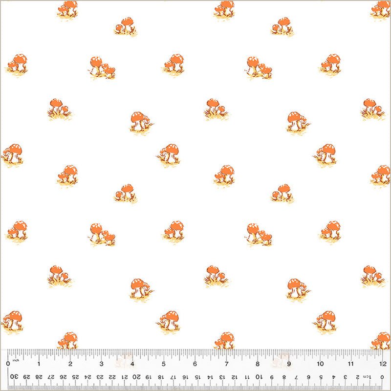 Mushrooms - White - Heather Ross Studio Edit - homesewn
