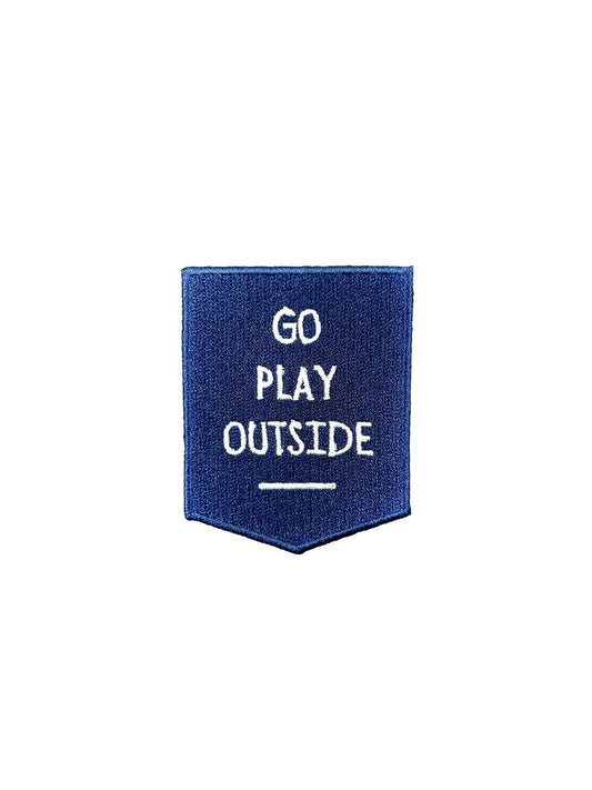 Navy Go Play Outside Iron - On Patch Embroidered Patch Nature - homesewn
