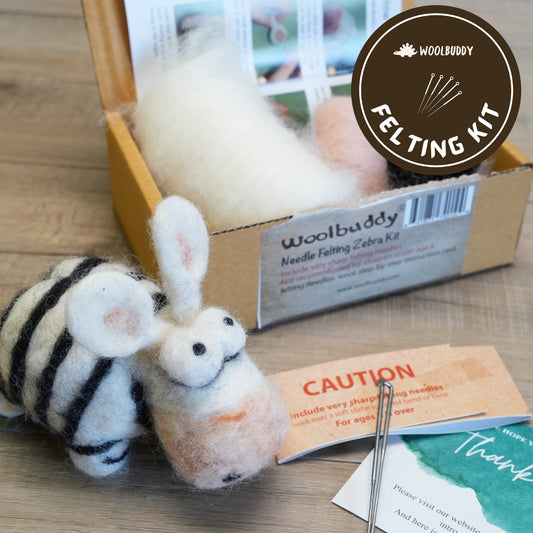 Needle Felting Zebra Kit - homesewn