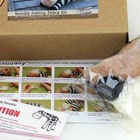 Needle Felting Zebra Kit - homesewn