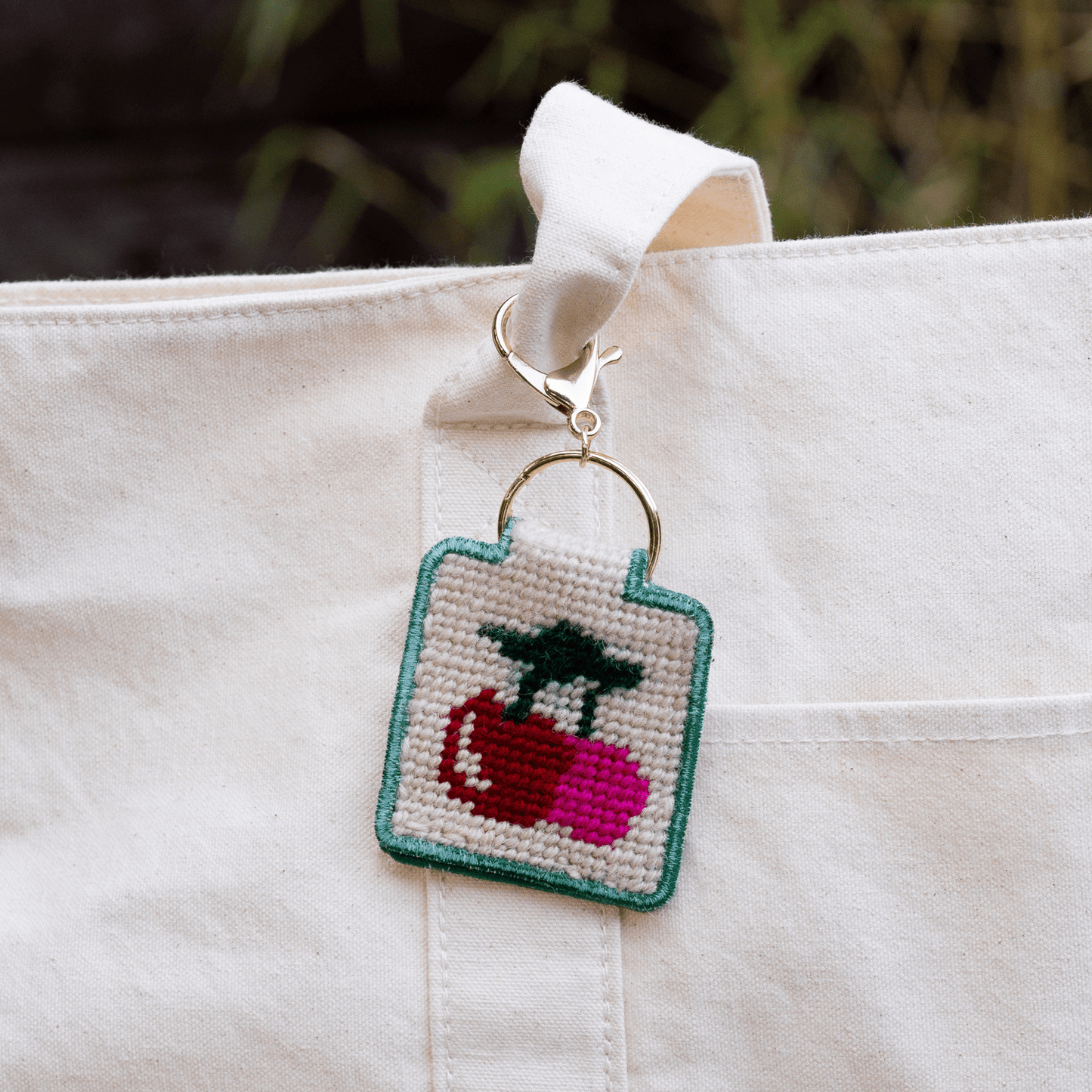Needlepoint Keychain Kit - Cherries - homesewn