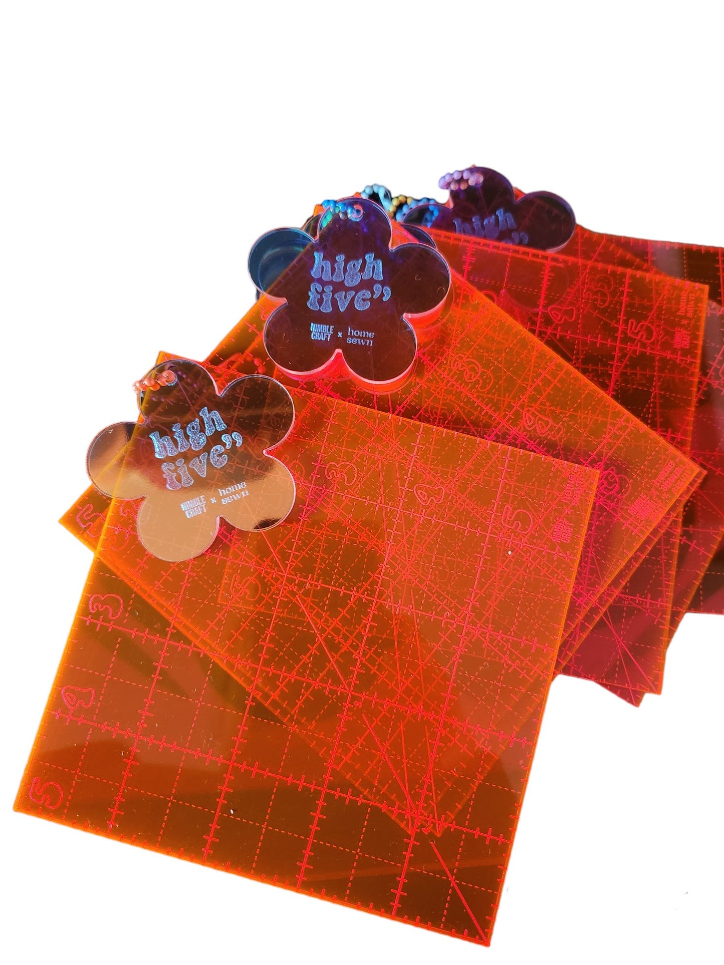 Neon Acrylic Ruler 5" Square - homesewn