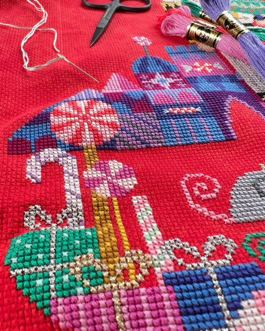 Nutty or Nice Stocking Cross Stitch Pattern - homesewn