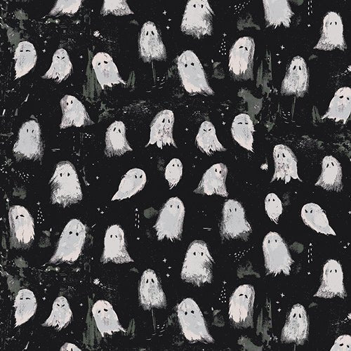 Oh My Ghost - Noir - Enshadow - Halloween QUILTING COTTON/POPLIN - homesewn