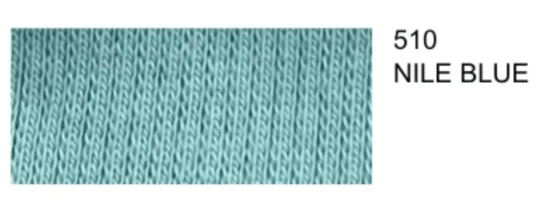 Organic Cotton 2x2 RIBBING 7.1oz - Nile Blue - Stretch Rib Fabric 40" wide - homesewn