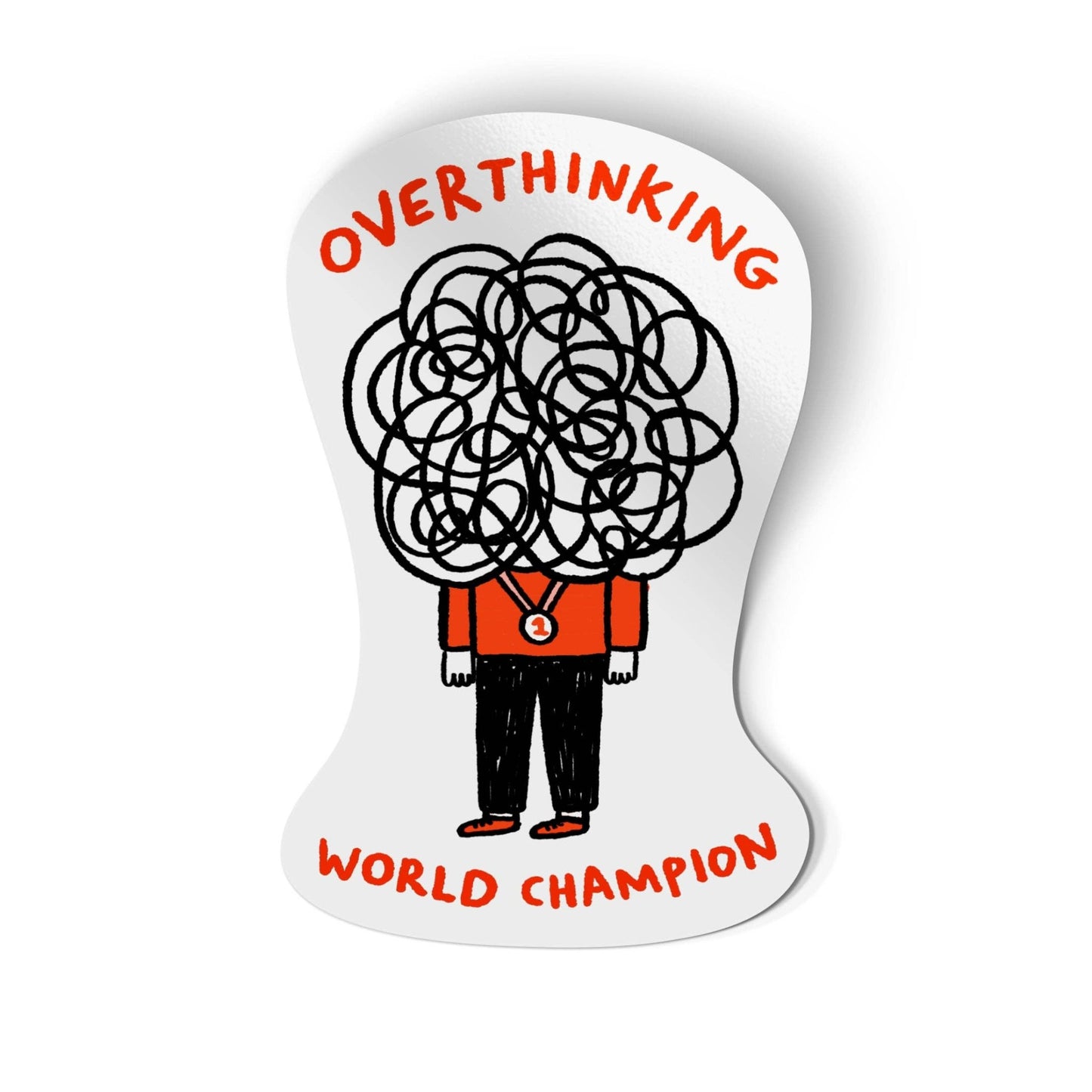 Overthinking World Champion Sticker - homesewn