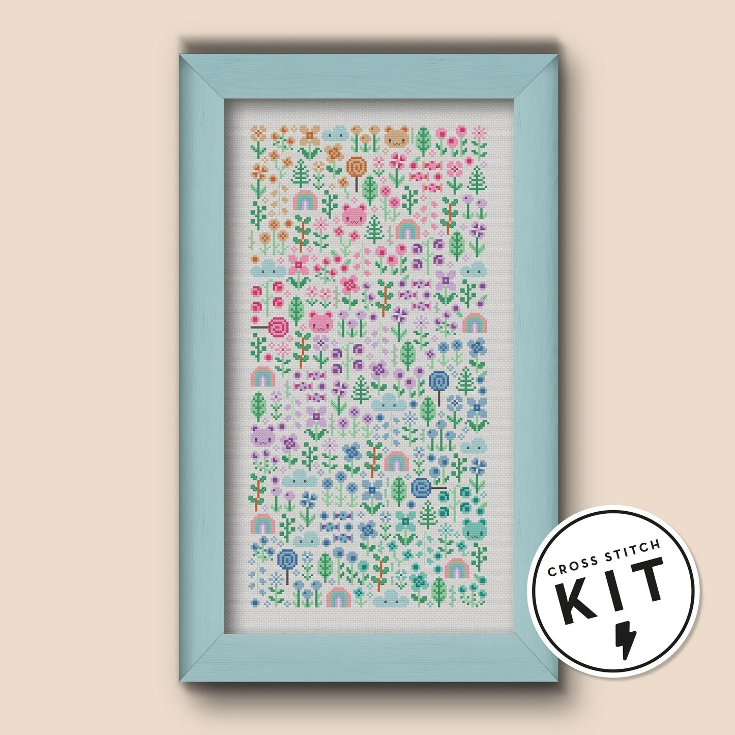 Pastel Garden Cross Stitch Kit - homesewn