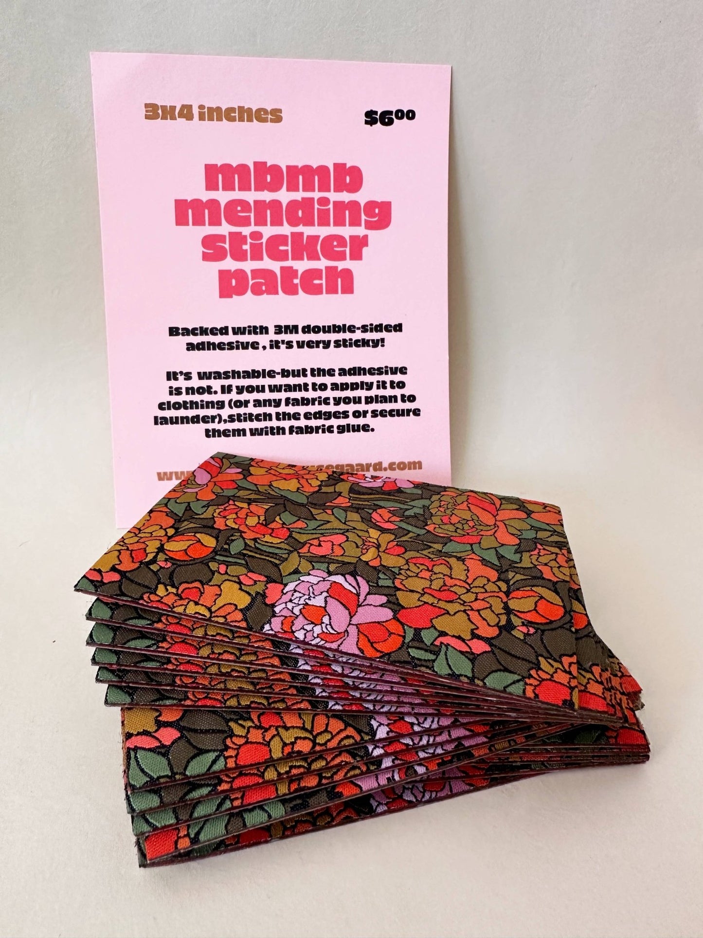 Peonies - Woven Mending Sticker Patch - homesewn