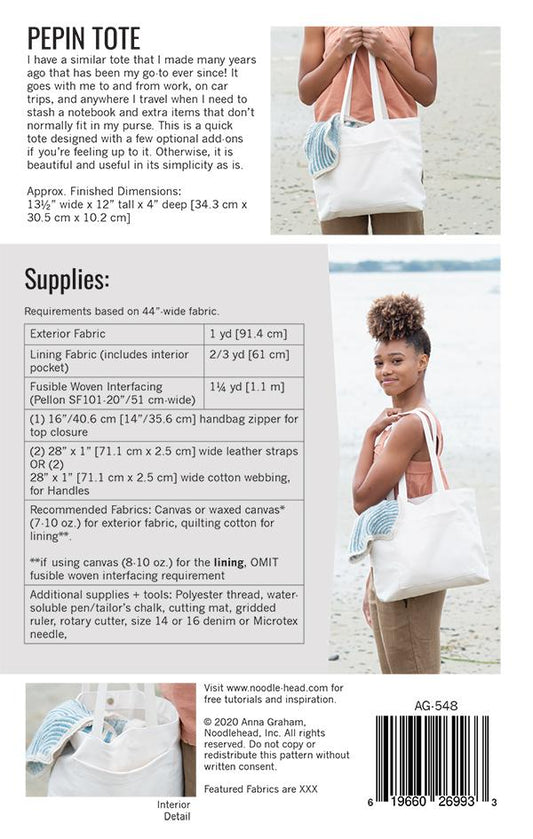 Pepin Tote Pattern - homesewn