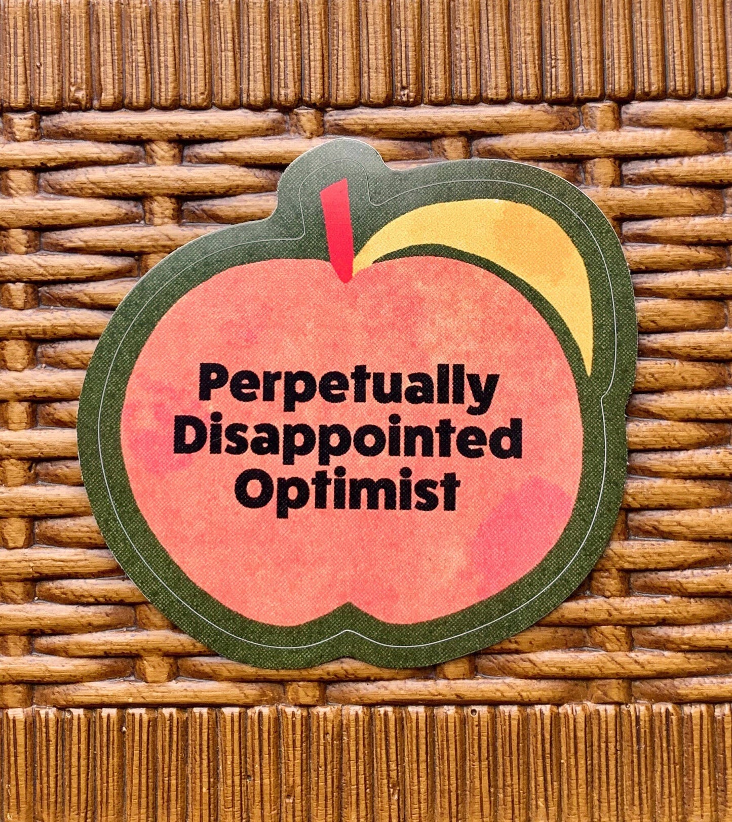 Perpetually Disappointed Optimist - Weatherproof Sticker - homesewn
