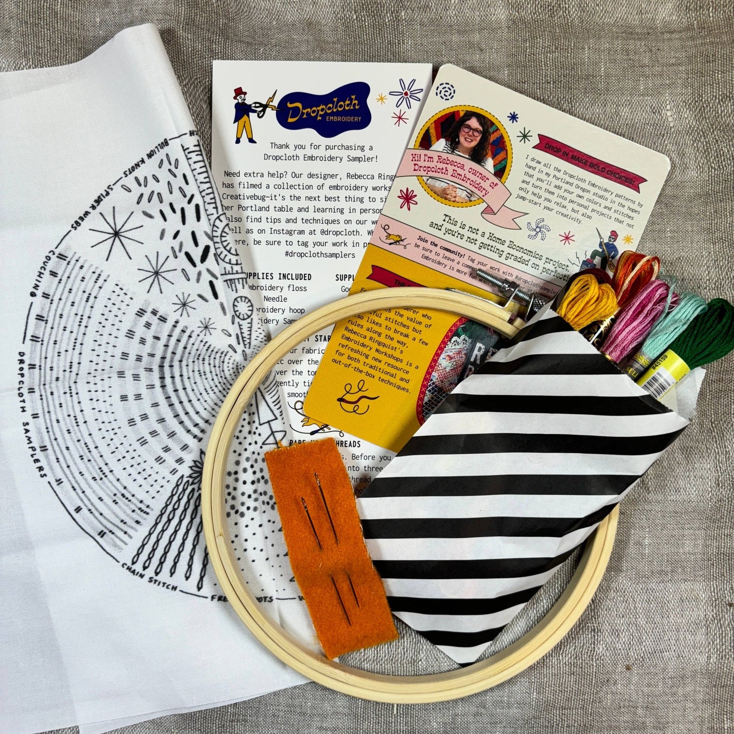 Pie Chart Embroidery Sampler Kit - homesewn