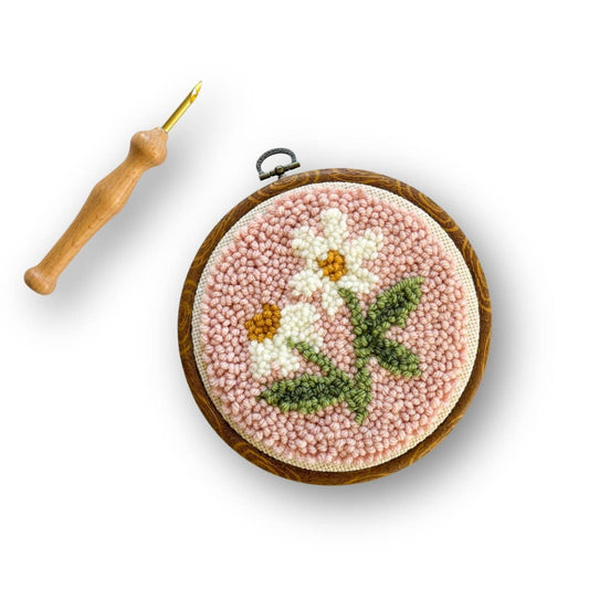 Pink Daisy Punch Needle Kit - homesewn