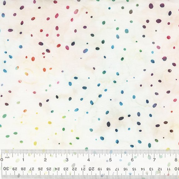 Pizazz - Ditsy Dots - Rainbow - BATIK Cotton Fabric - homesewn