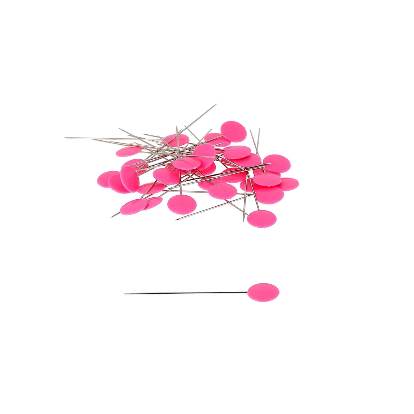 Plastic Head Pins 1 - 1/2in Pastel Fuchsia 100ct - homesewn