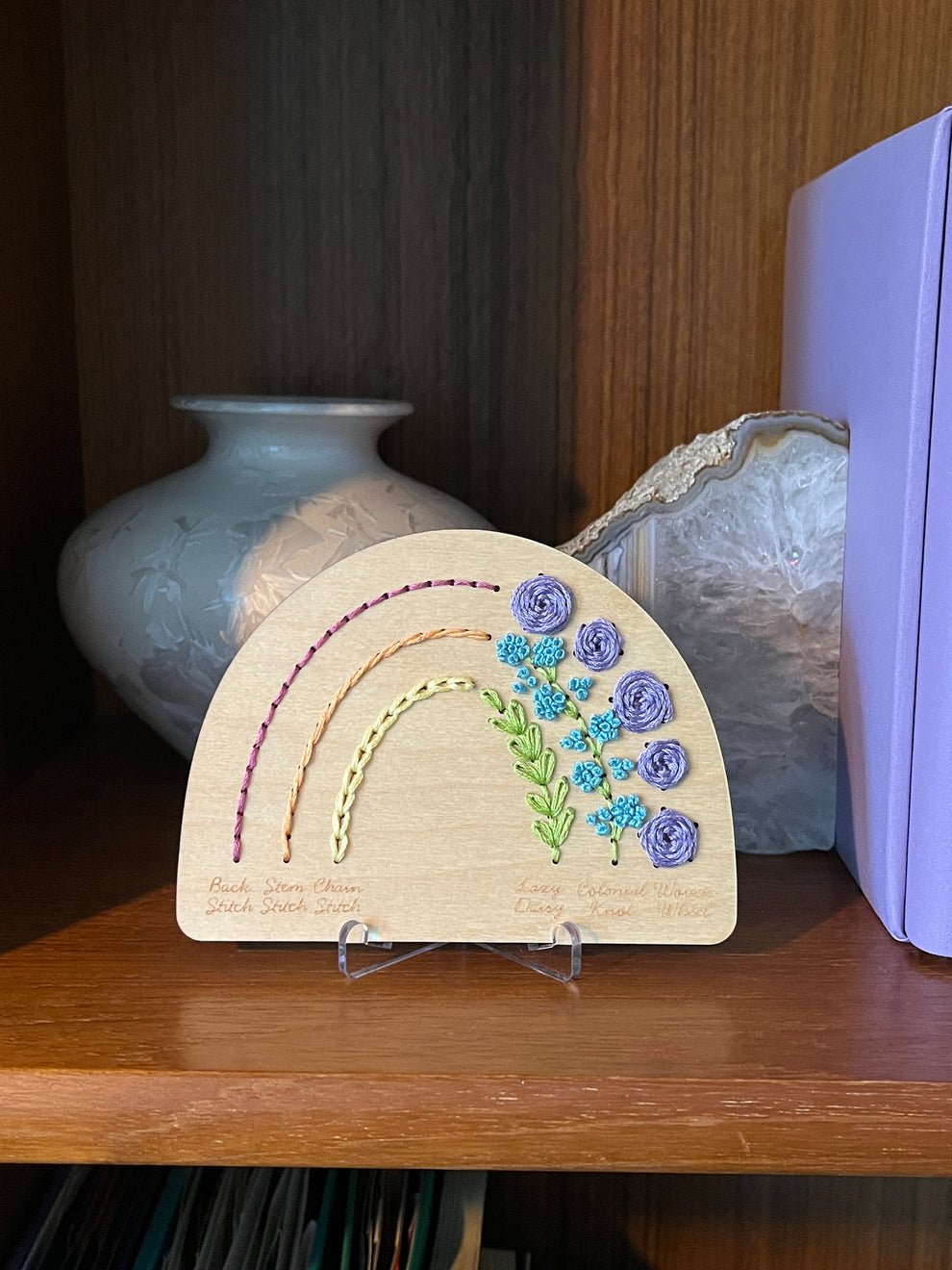 Rainbow Sampler Wood Embroidery Disk Kit - homesewn