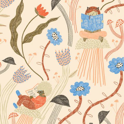 Reading Garden - Book Club - Organic Quilting Cotton Fabric - homesewn